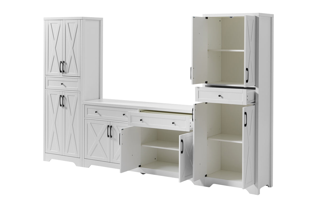 Nøordka Light TV Stand Default 66" White Multifunctional TV Stand &amp; Cabinet Combination Wall Unit