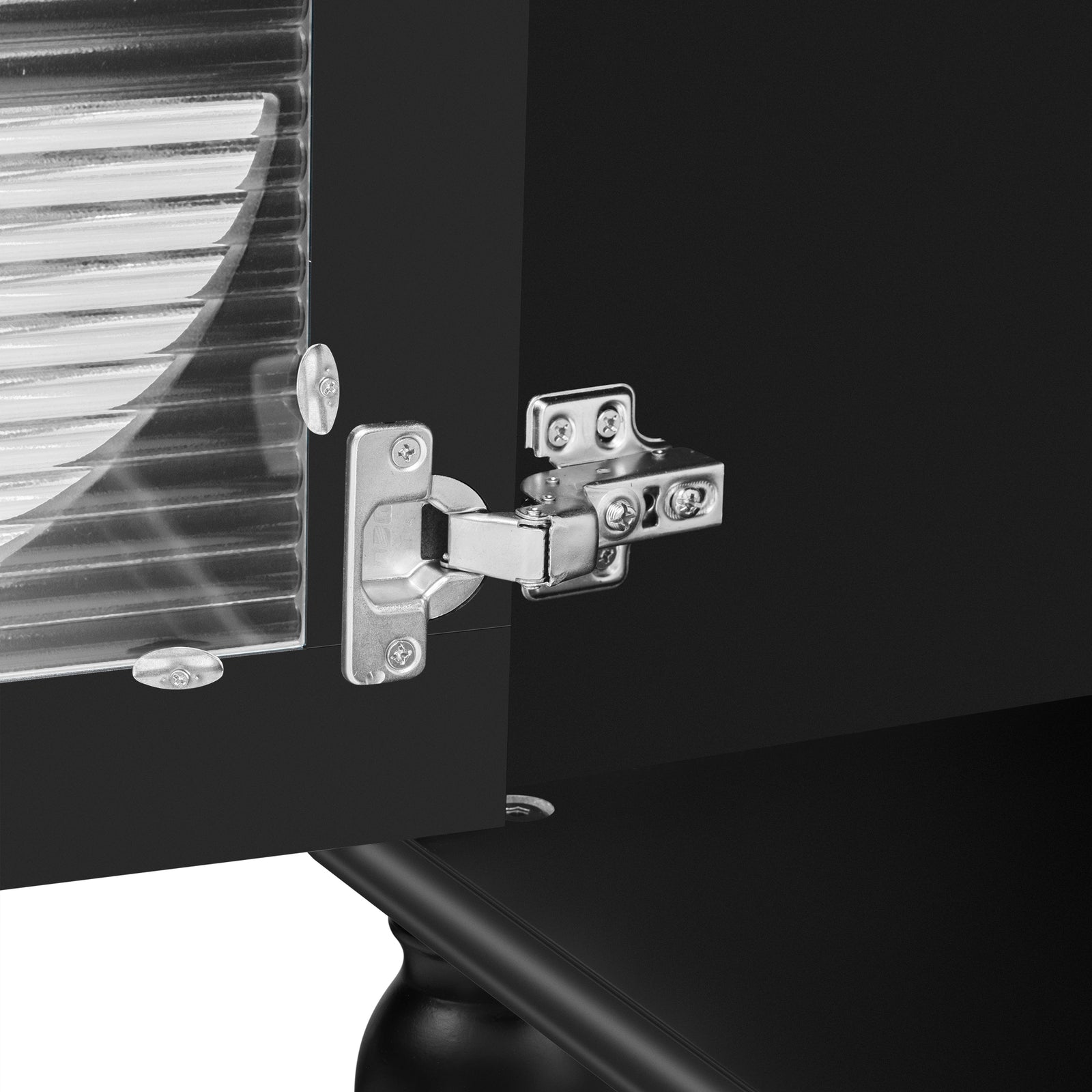 Nøordka Light TV Stand Default 70" Black Mid Century Modern TV Stand for TVs up to 75" with Fluted Glass