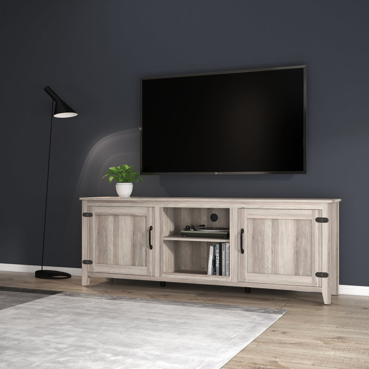 Nøordka Light TV Stand Default 70" Gray Walnut TV Stand &amp; Entertainment Center for TVs up to 60"