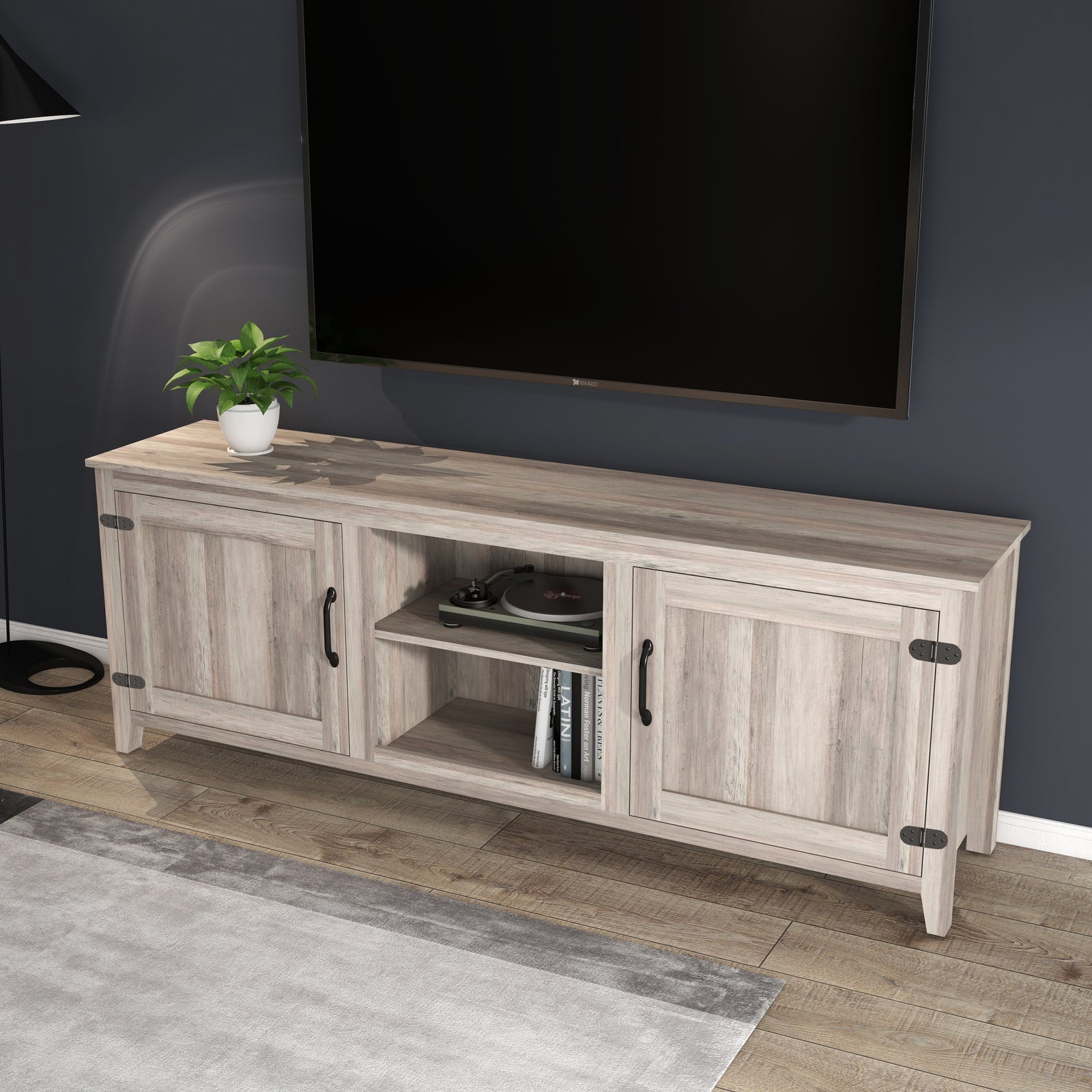 Nøordka Light TV Stand Default 70" Gray Walnut TV Stand & Entertainment Center for TVs up to 60"