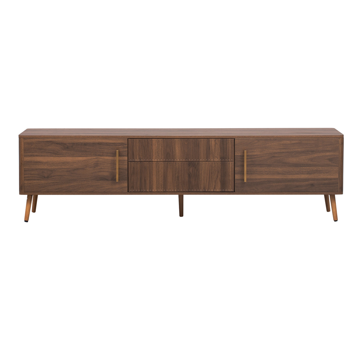 Nøordka Light TV Stand Default 70" Solid Wood Walnut Mid Century Modern TV Stand for TVs up to 80"