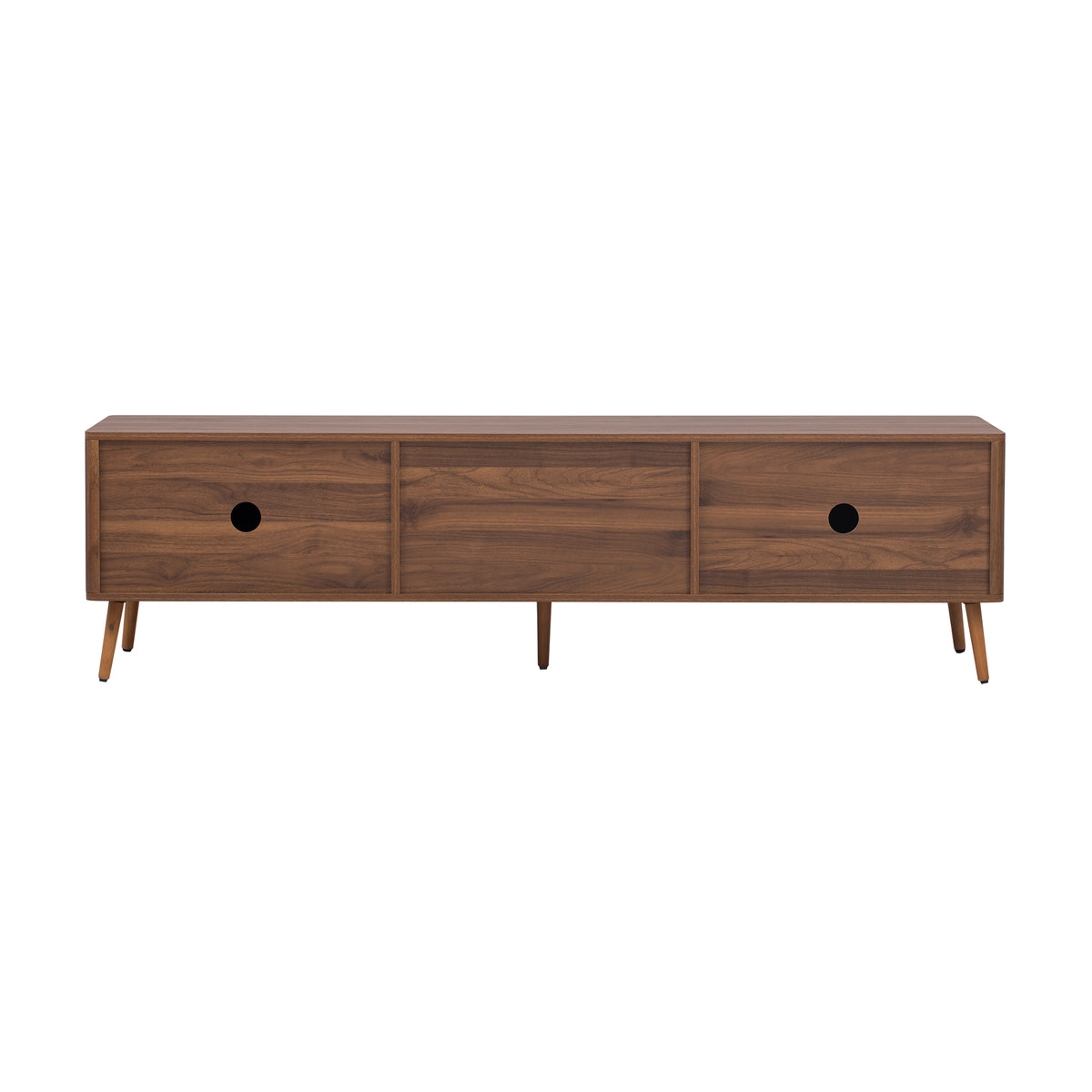 Nøordka Light TV Stand Default 70" Solid Wood Walnut Mid Century Modern TV Stand for TVs up to 80"