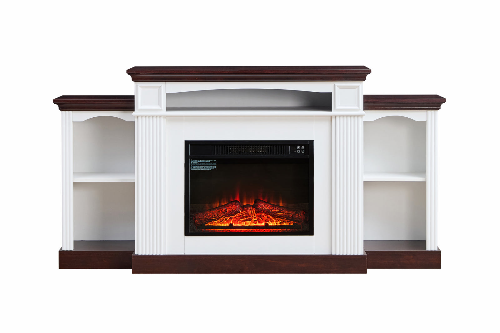 Nøordka Light TV Stand Default 70" White Cherry Electric Fireplace TV Stand for 70" TVs with 23" Mantel & Remote Control