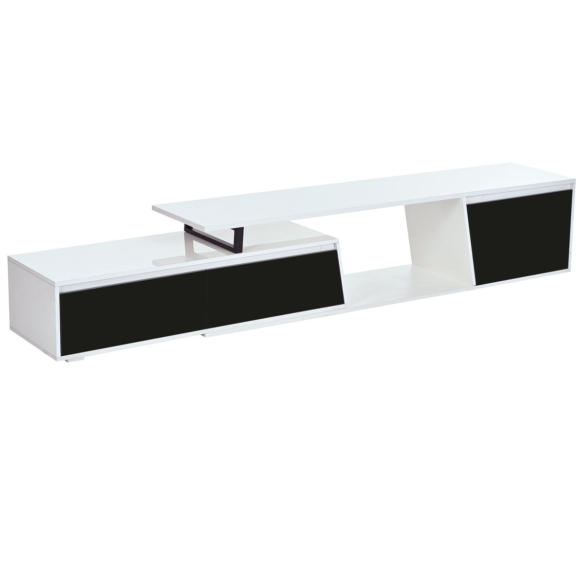 Nøordka Light TV Stand Default 70" White Mid Century Modern Extendable TV Stand for TVs up to 100"