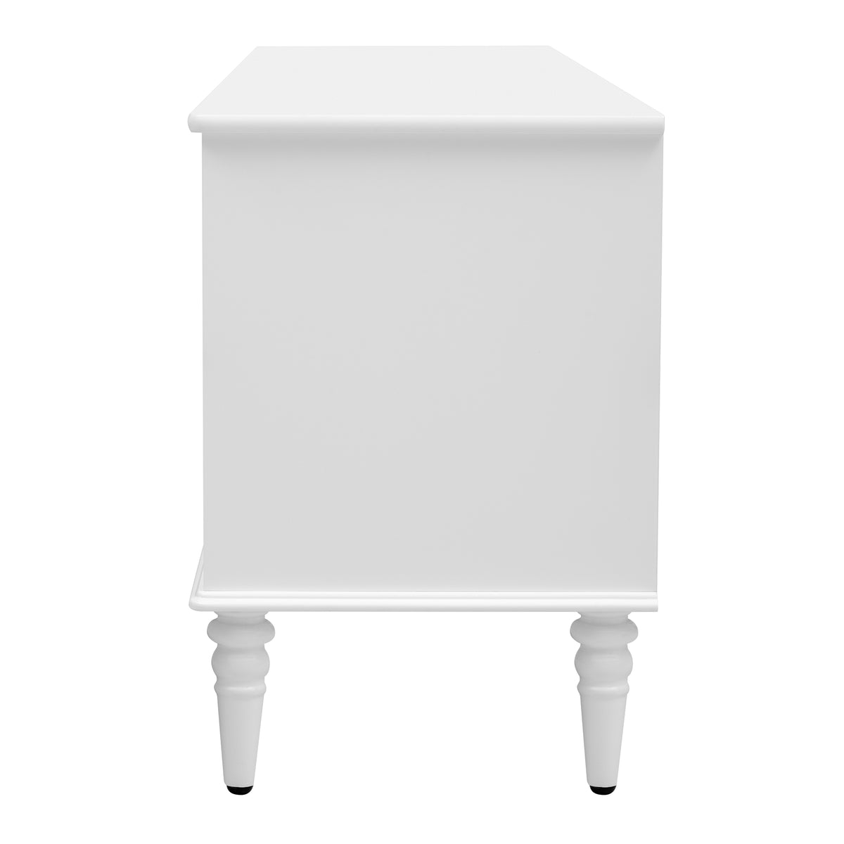 Nøordka Light TV Stand Default 70" White Retro TV Stand for TVs Up to 75" with Fluted Glass Doors &amp; Solid Wood Legs