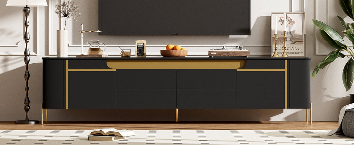 Nøordka Light TV Stand Default 75" Black TV Stand for TVs up to 80"