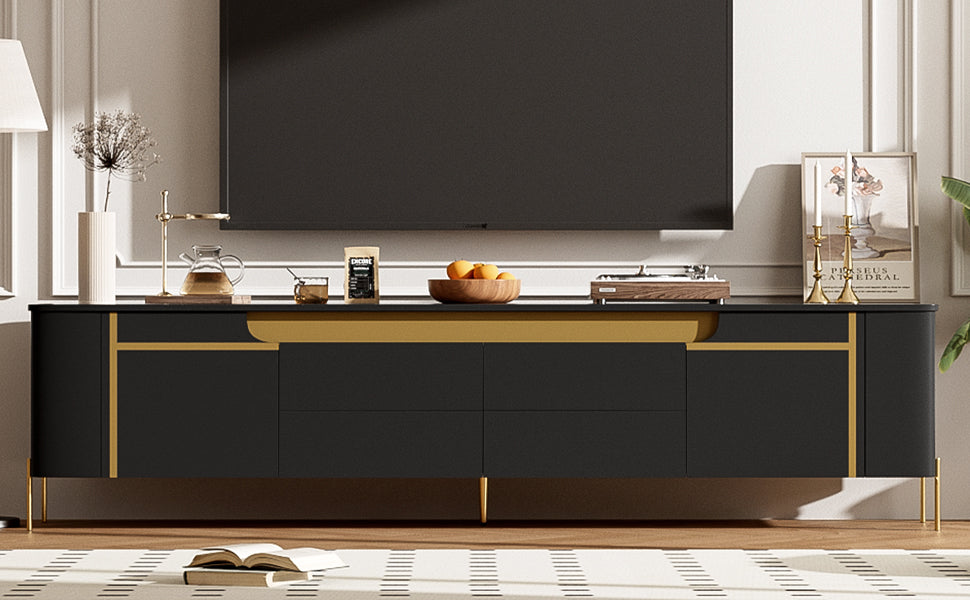 Nøordka Light TV Stand Default 75" Black TV Stand for TVs up to 80"