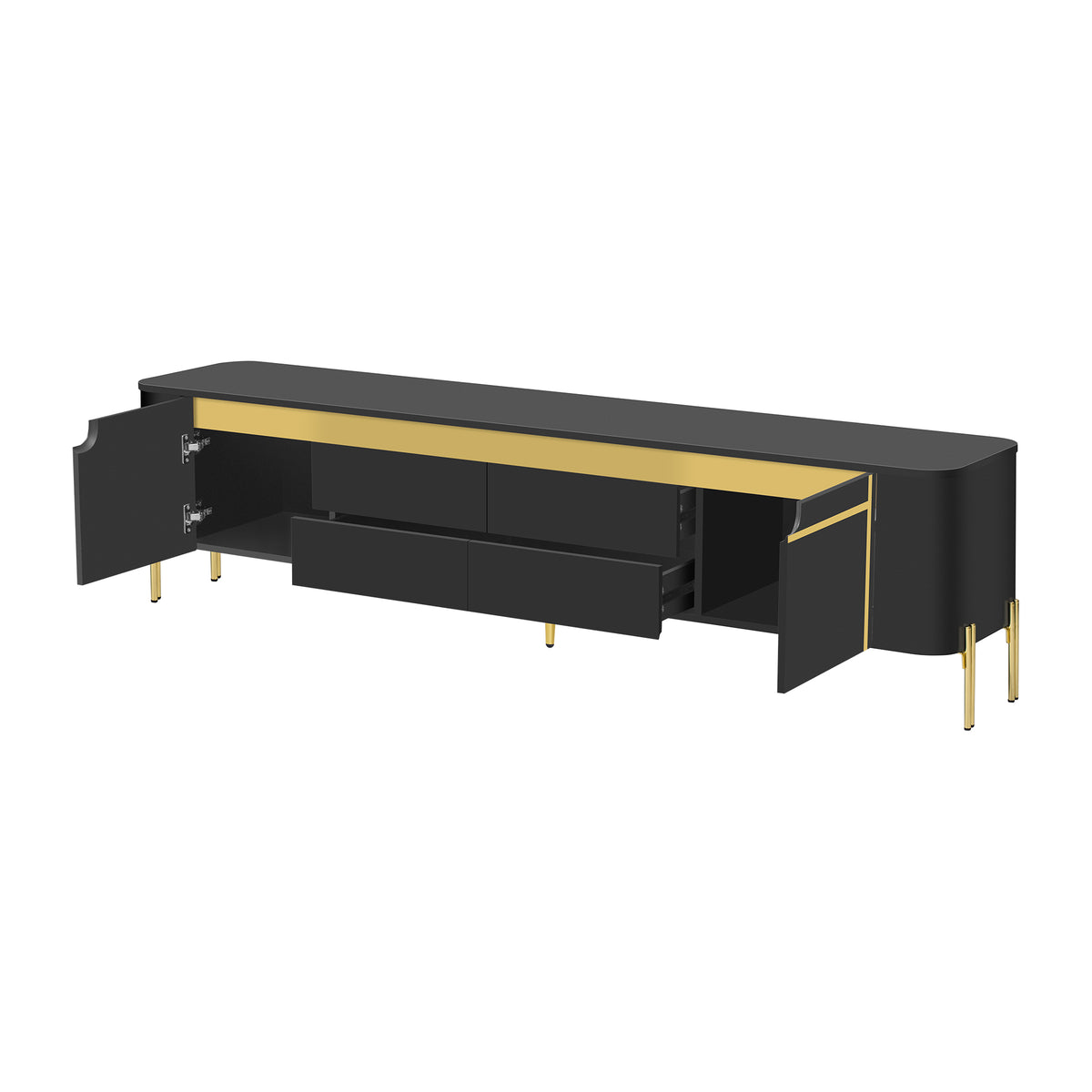 Nøordka Light TV Stand Default 75" Black TV Stand for TVs up to 80"
