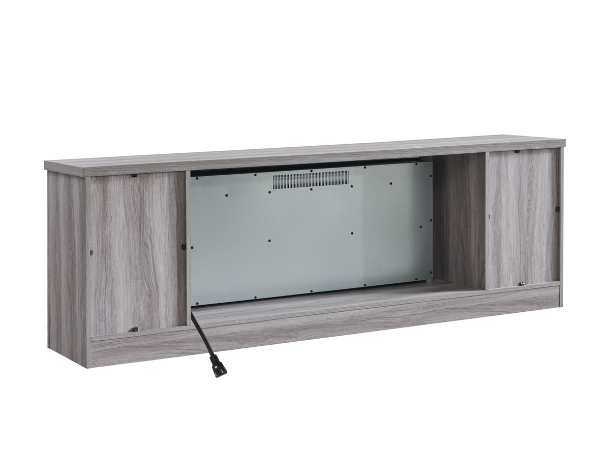 Nøordka Light TV Stand Default 75" Gray Fireplace TV Stand for TVs Up to 80" with 44" Integrated Electric Fireplace