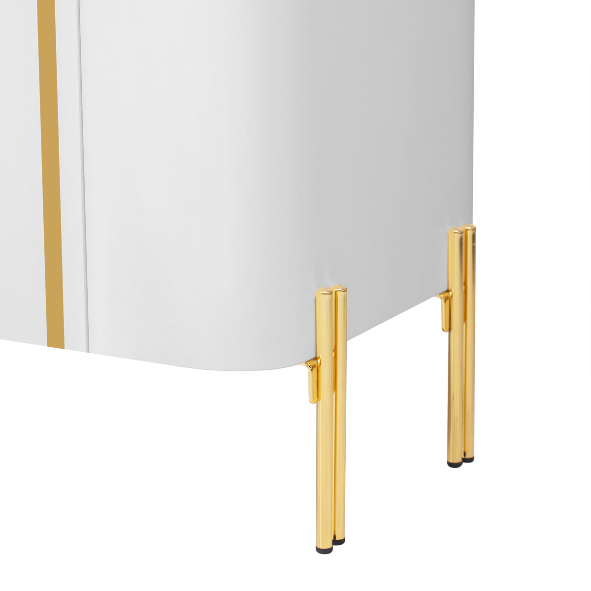 Nøordka Light TV Stand Default 75" TV Stand for TVs Up to 80" in White with Gold Accents