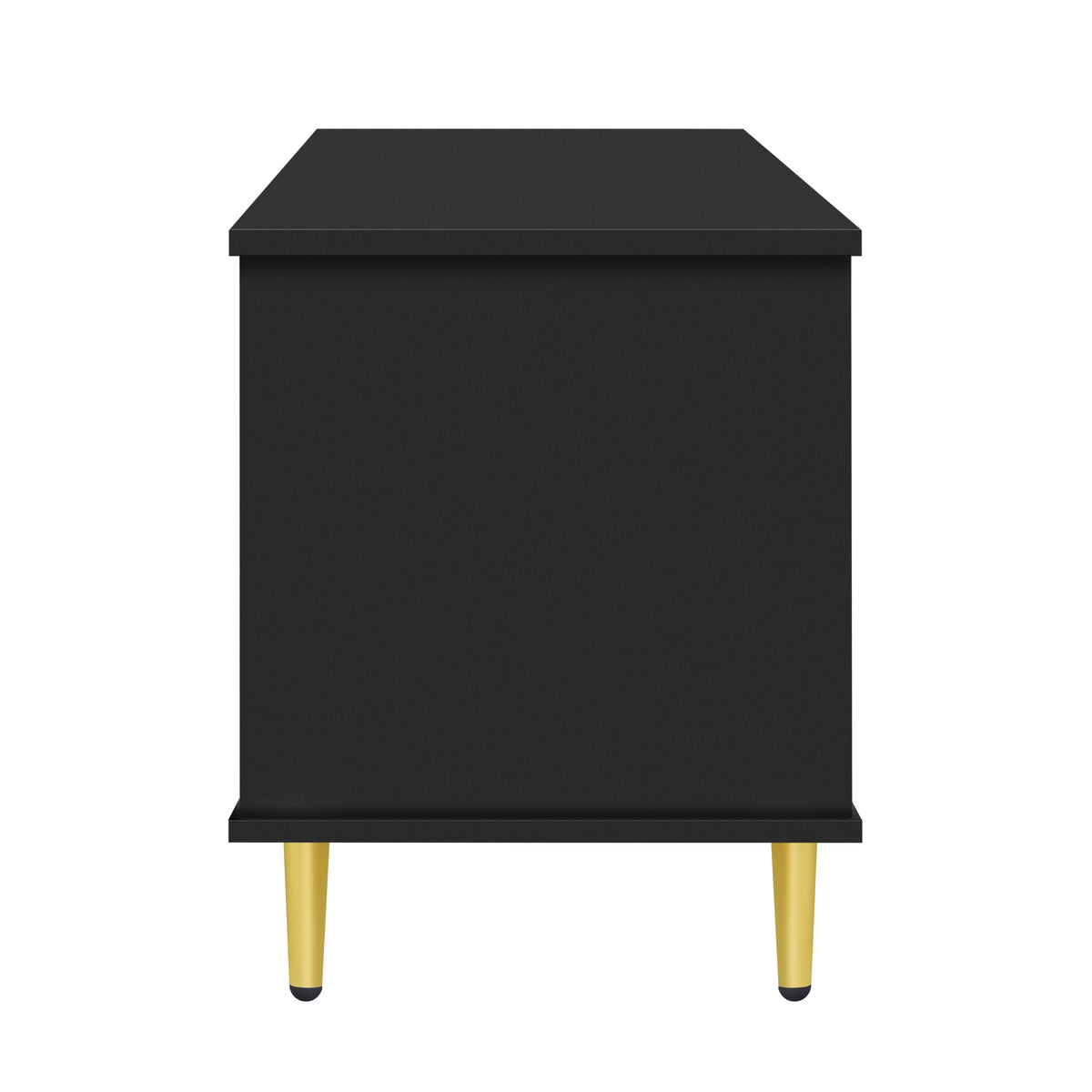 Nøordka Light TV Stand Default 80" Black Mid Century Modern TV Stand with Fluted Glass &amp; Metal Accents for TVs up to 80"