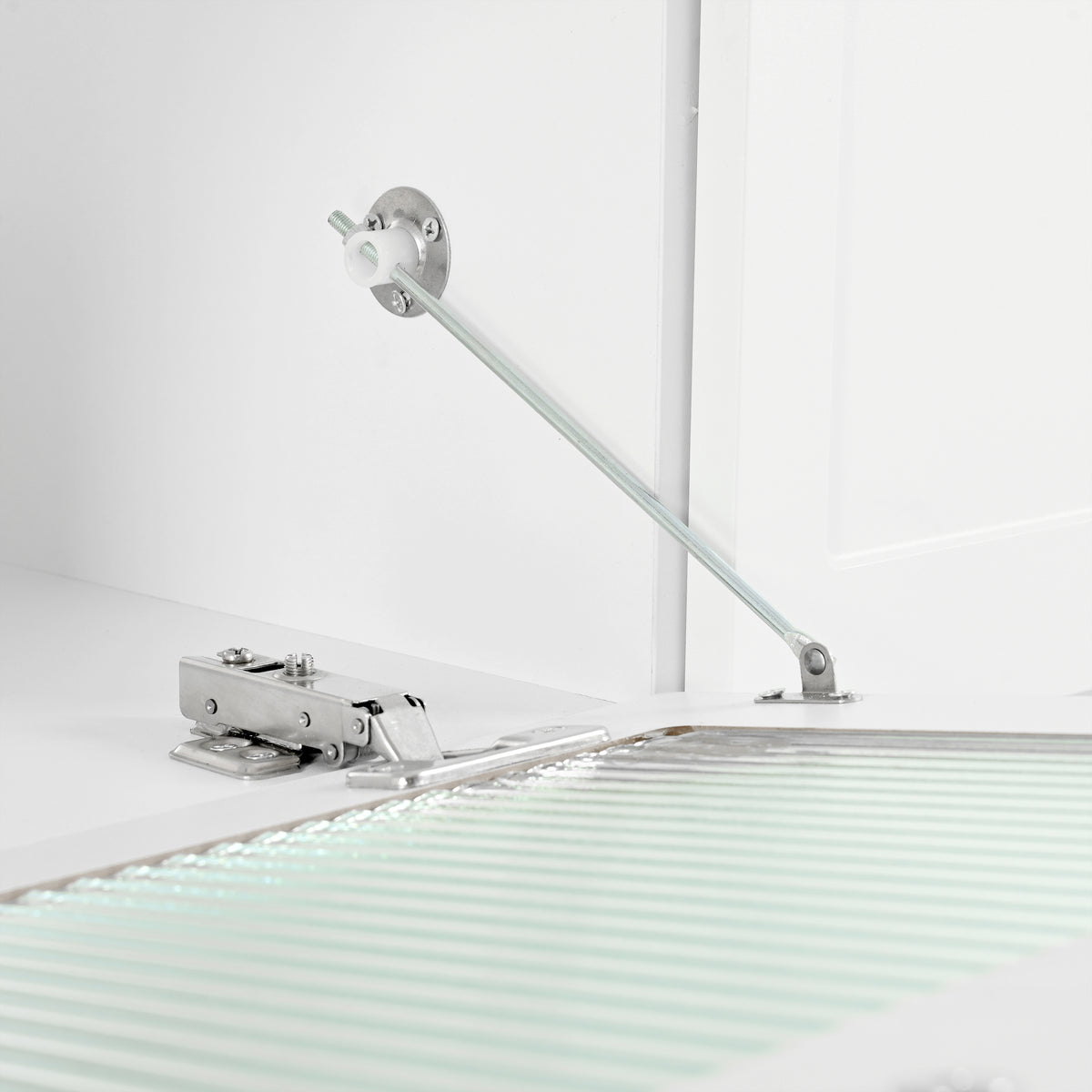 Nøordka Light TV Stand Default 90" White TV Stand with LED & Fluted Glass for TVs Up to 95"