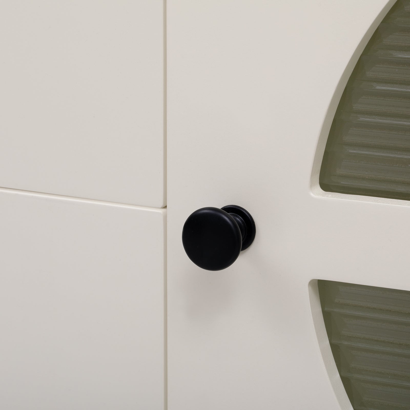 Nøordka Light TV Stand Default Antique White Mid Century Modern TV Stand for TVs Up to 75" with Fluted Glass Doors