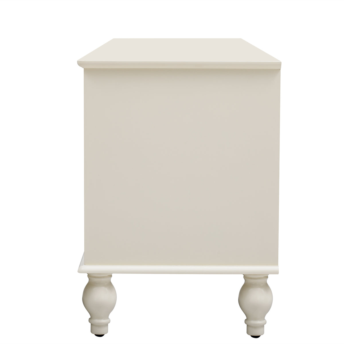 Nøordka Light TV Stand Default Antique White Mid Century Modern TV Stand for TVs Up to 75" with Fluted Glass Doors