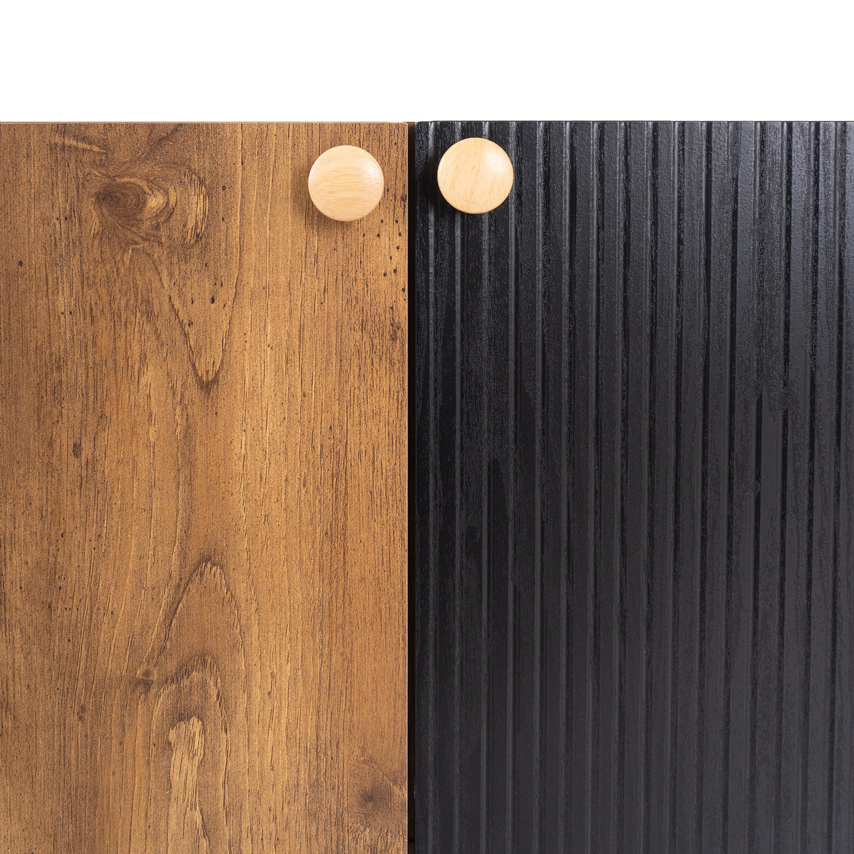 Nøordka Light TV Stand Default Black &amp; Brown Mid Century Modern TV Stand for TVs Up to 70"