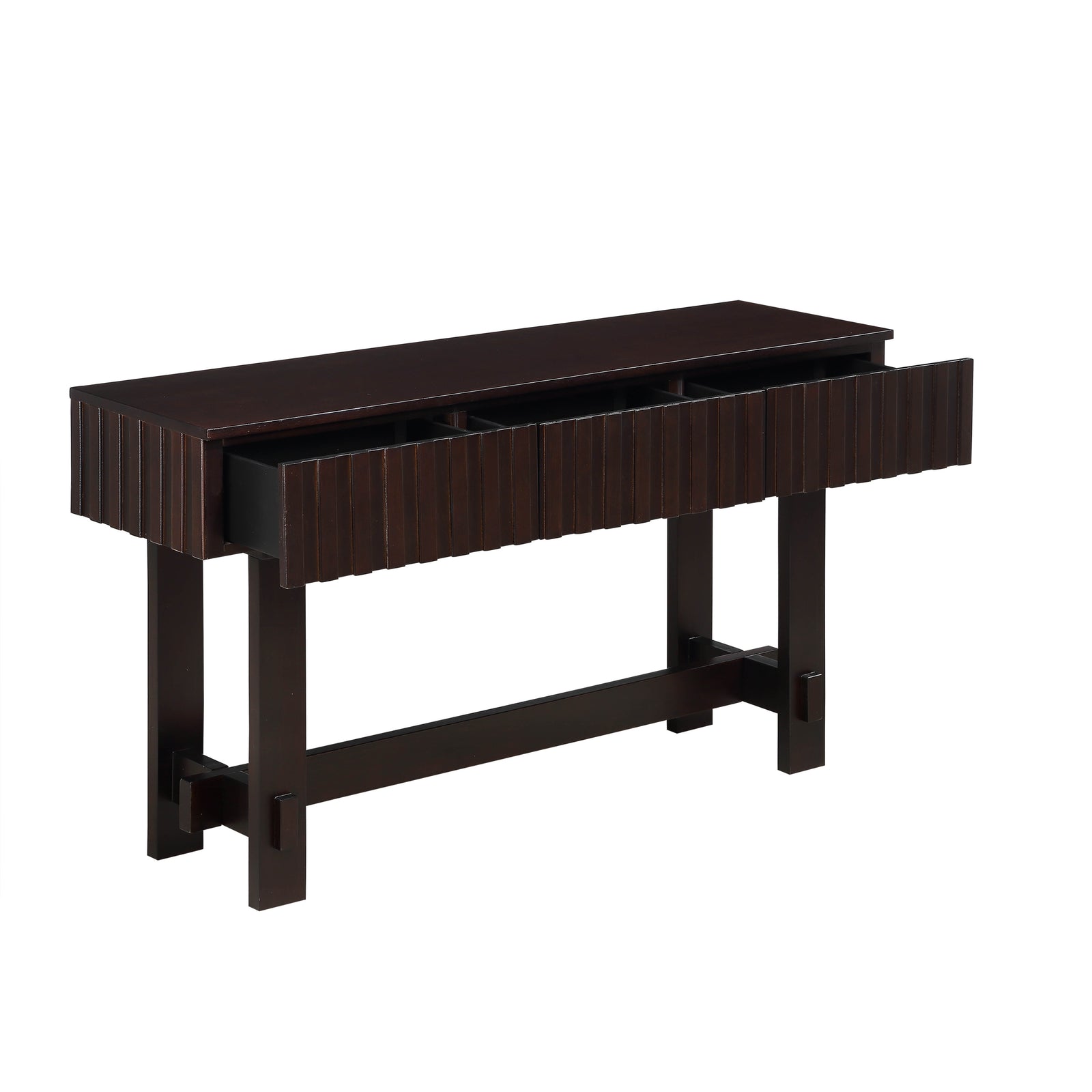 Nøordka Light TV Stand Default Mid Century Modern 52" Espresso Sofa Table with Storage Drawers