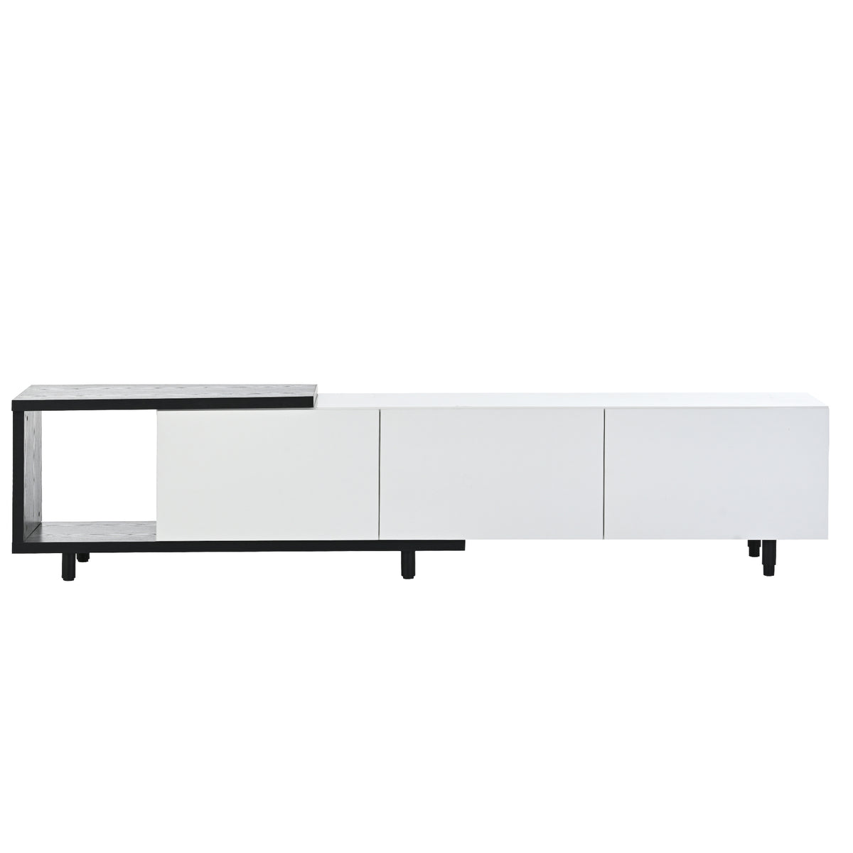 Nøordka Light TV Stand Default White Adjustable Length Modern TV Stand for TVs over 80"