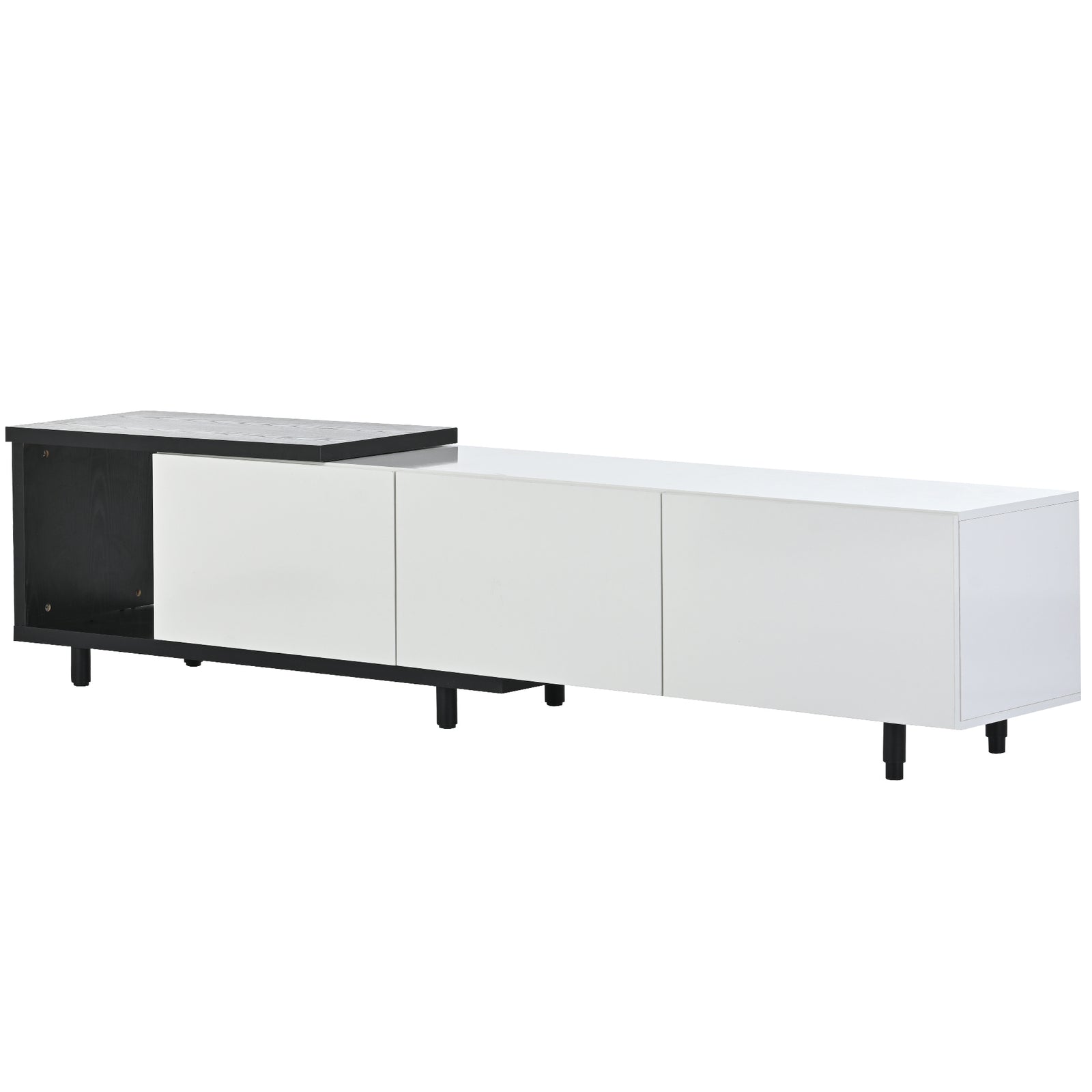 Nøordka Light TV Stand Default White Adjustable Length Modern TV Stand for TVs over 80"