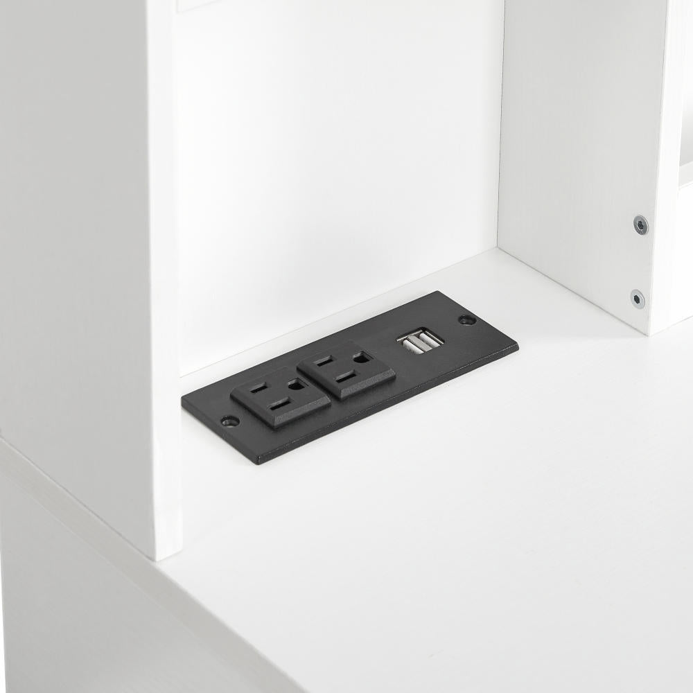 Nøordka Light Vanity Default 36" White Mid Century Modern 8-Drawer Dresser