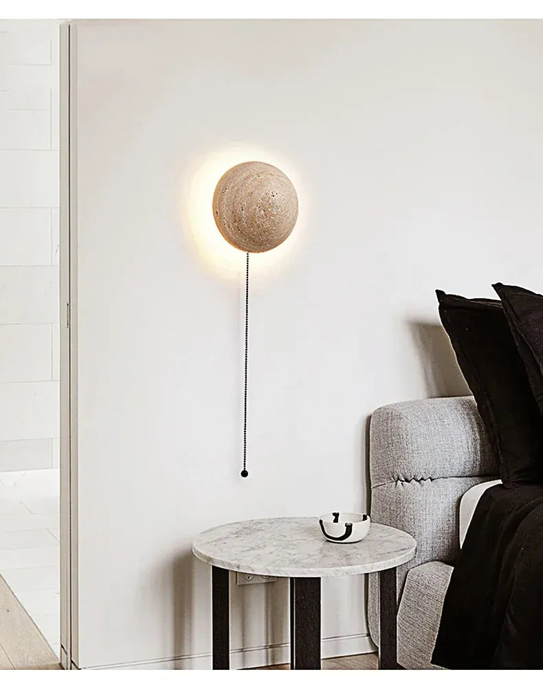 Nøordka Light Wall Light Fixtures 5.9" Diameter / Warm White Cream Cave Stone Wall Lamp Light Fixture