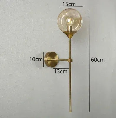 Nøordka Light Wall Light Fixtures A gold amber / Use Your Own Bulb Glass Ball Indoor Wall Lamp Lighting Fixture