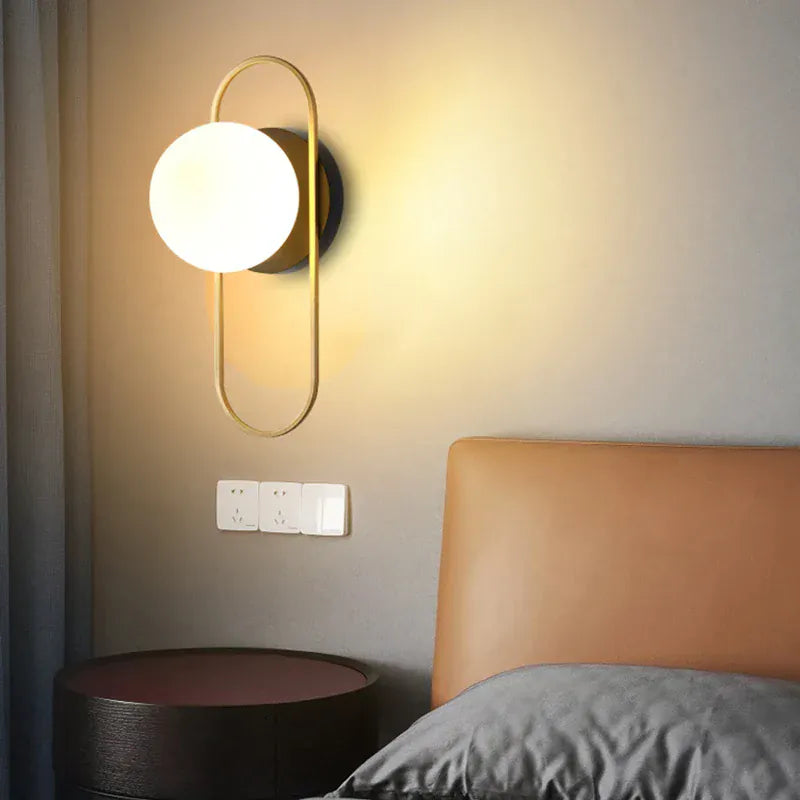 Nøordka Light Wall Light Fixtures A Gold Black / Neutral Light Contemporary Glass Ball Wall Sconce In Gold or Black Accent