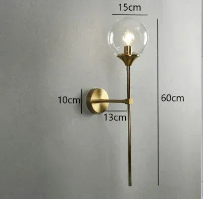 Nøordka Light Wall Light Fixtures A gold clear / Use Your Own Bulb Glass Ball Indoor Wall Lamp Lighting Fixture