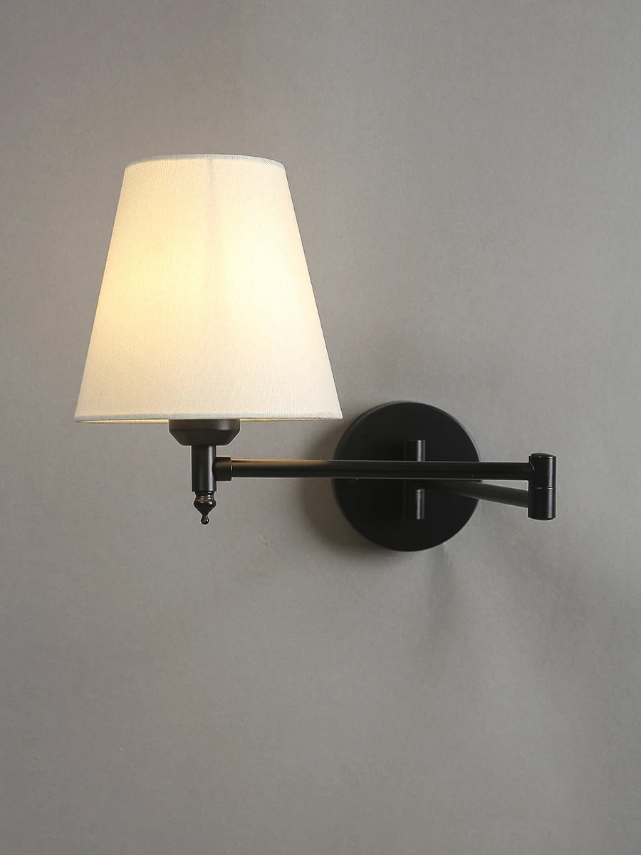 Nøordka Light Wall Light Fixtures American Classic Linen Shade Wall Light Fixture With Folding Swing Arm