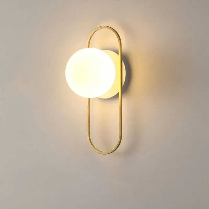 Nøordka Light Wall Light Fixtures B Gold White / Warm White Modern LED Wall Lamps Lighting with Glass Ball for Bedroom Living Room