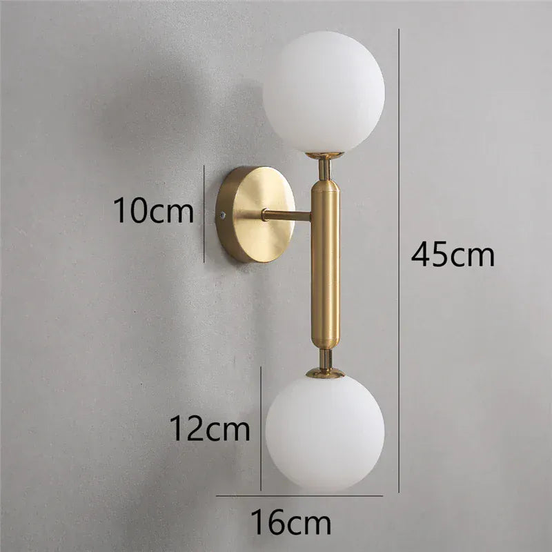 Nøordka Light Wall Light Fixtures B Golden Contemporary Glass Ball Wall Light Fixture