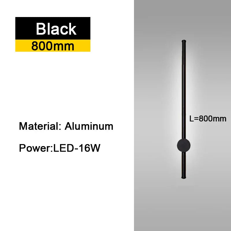 Nøordka Light Wall Light Fixtures Black – 31.5" – Center Pivot / Warm White Modern Indoor 350° Rotatable Ambient Wall Sconce in Black or Gold