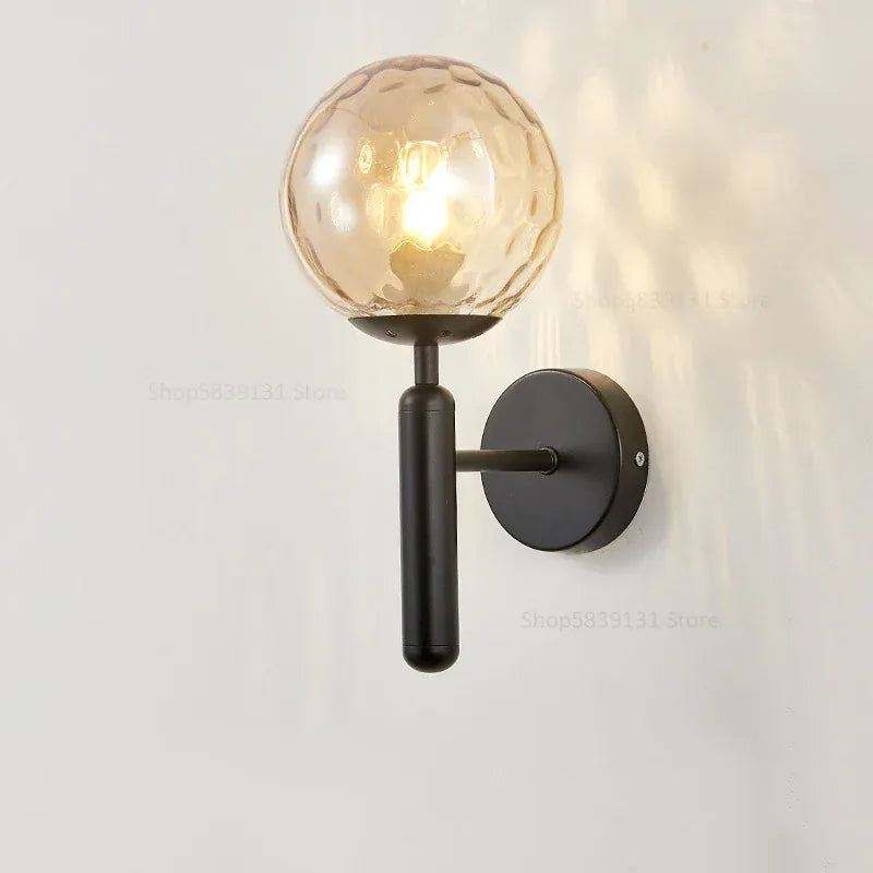 Nøordka Light Wall Light Fixtures Black 4 Metal Glass Ball Wall Lamp Light Fixture