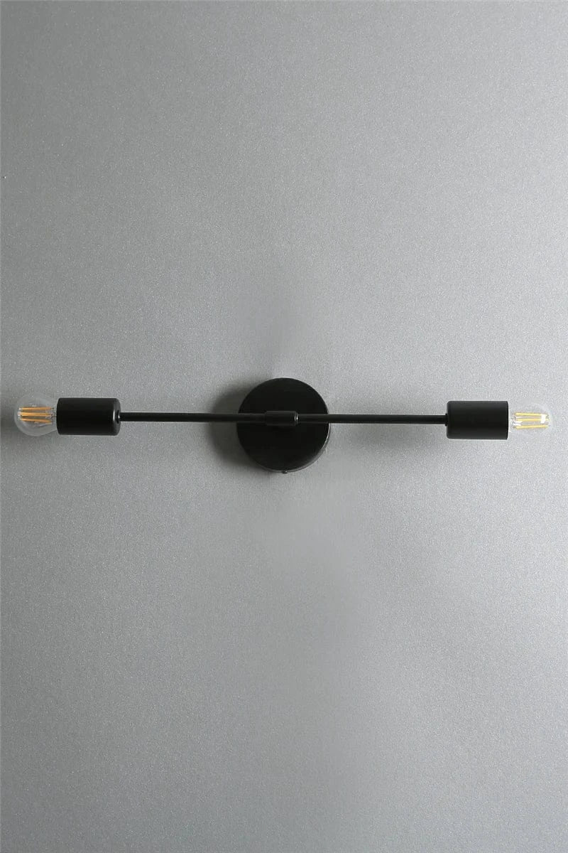 Nøordka Light Wall Light Fixtures Black Iron Frame Double Head Indoor Wall Light Fixture