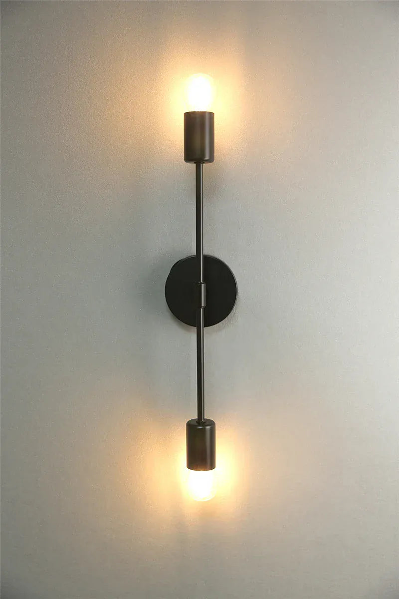 Nøordka Light Wall Light Fixtures Black Iron Frame Double Head Indoor Wall Light Fixture