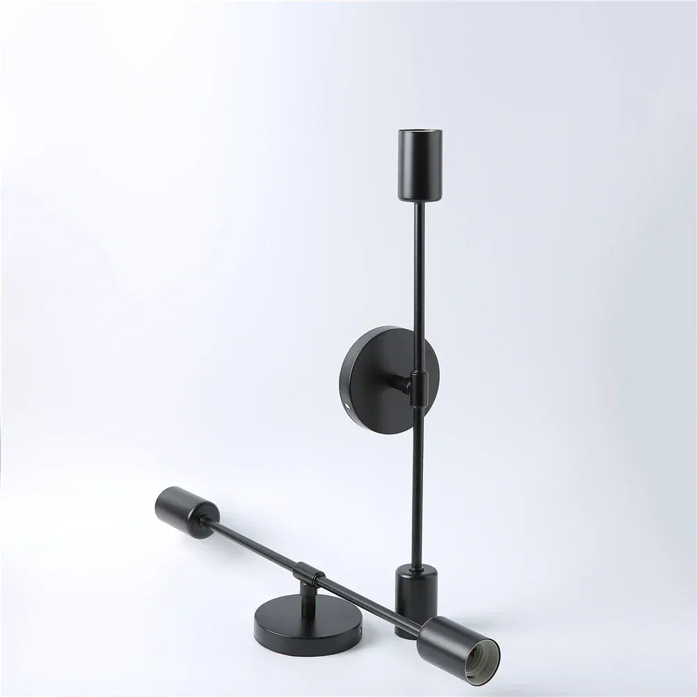 Nøordka Light Wall Light Fixtures Black Iron Frame Double Head Indoor Wall Light Fixture