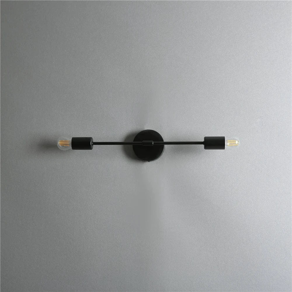 Nøordka Light Wall Light Fixtures Black Iron Frame Double Head Indoor Wall Light Fixture