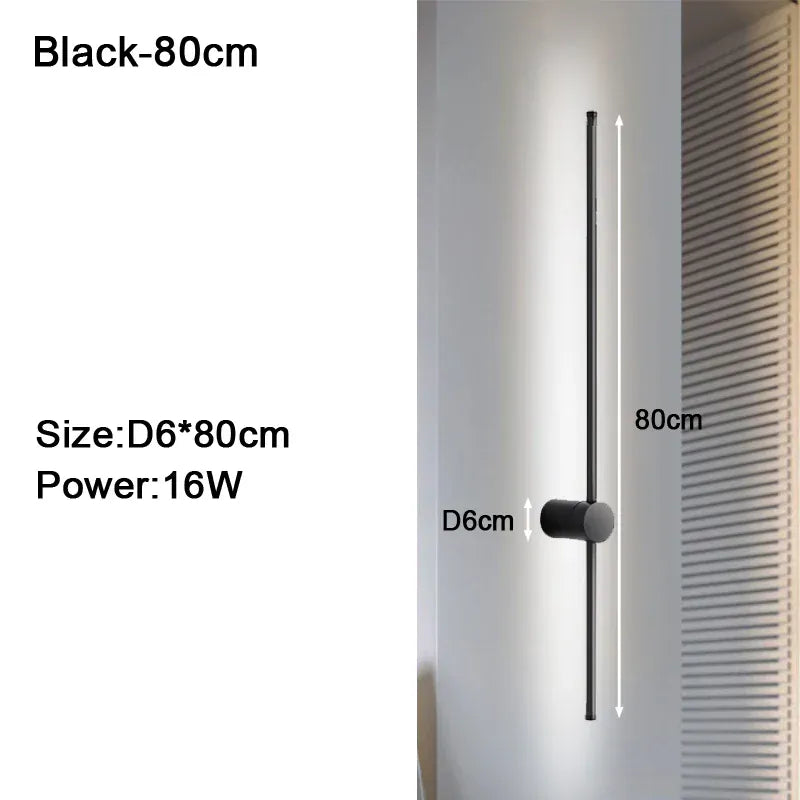 Nøordka Light Wall Light Fixtures Black – Non-Dimmable – 31.5" / Warm White 3000K 360° Rotatable Touch Dimmable LED Wall Sconce for Bedside &amp; Living Spaces