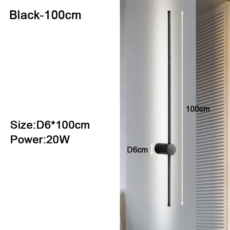 Nøordka Light Wall Light Fixtures Black – Non-Dimmable – 39.5" / Neutral Light 4000K 360° Rotatable Touch Dimmable LED Wall Sconce for Bedside & Living Spaces