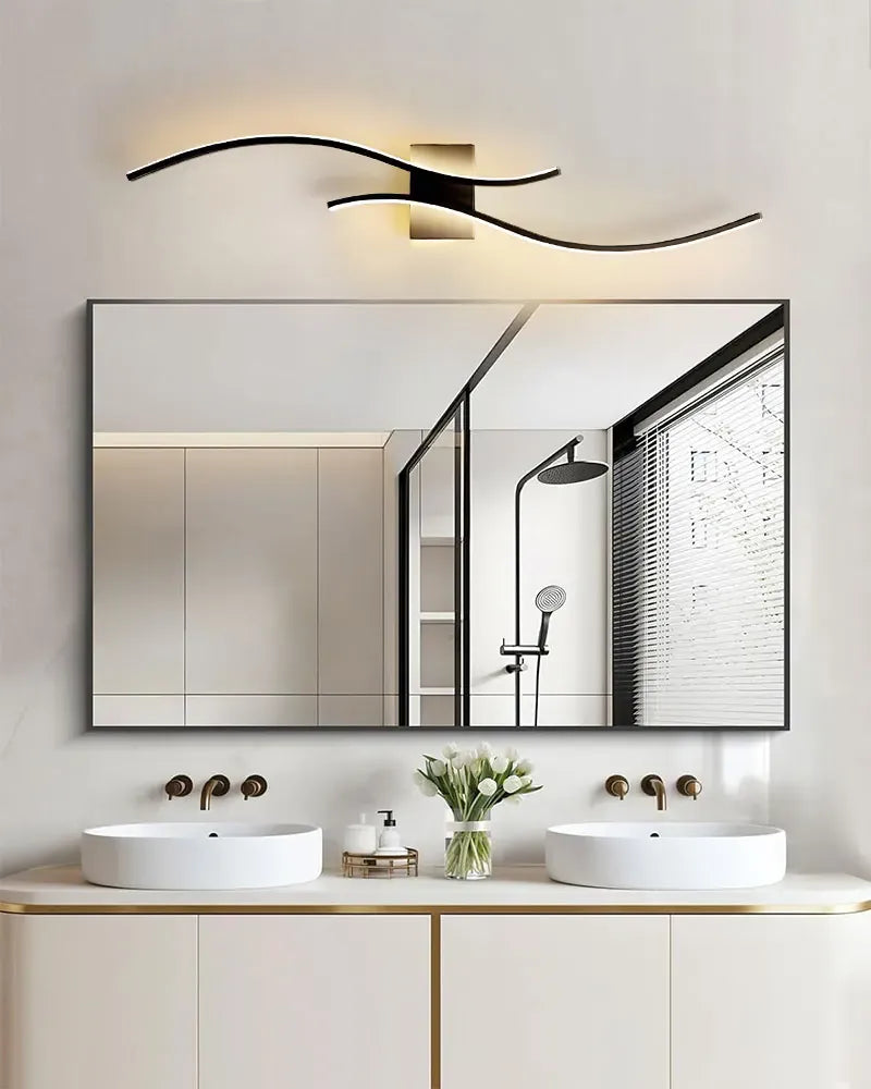 Nøordka Light Wall Light Fixtures Black Nordic Inspired Waved Indoor Wall Lamp