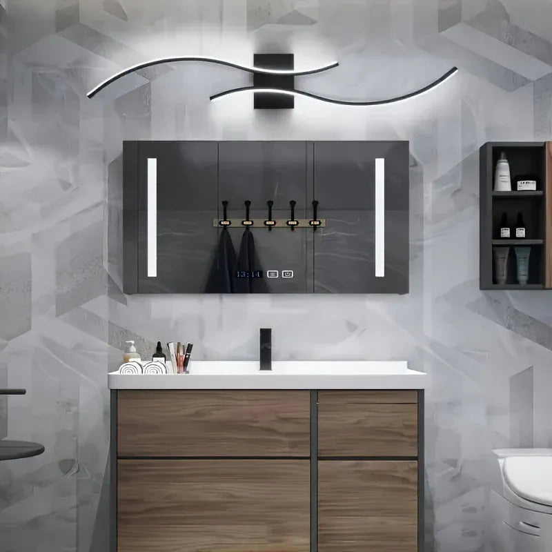 Nøordka Light Wall Light Fixtures Black Nordic Inspired Waved Indoor Wall Lamp