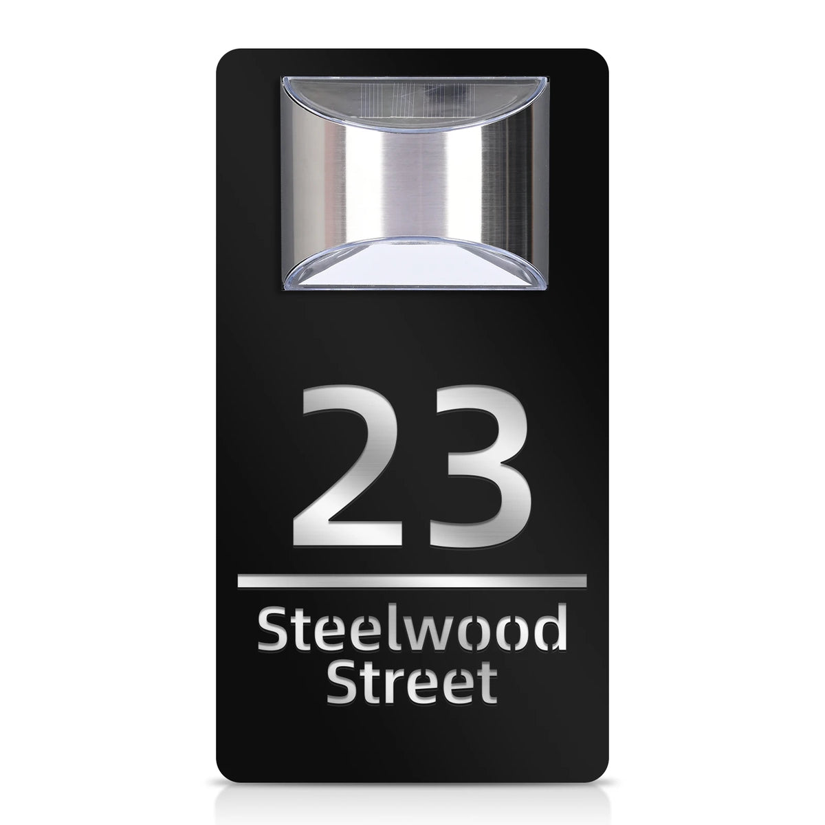 Nøordka Light Wall Light Fixtures Black Sliver / 5.9x11in / White Light &amp; Night Activated Outdoor Solar House Number Sign Plaque