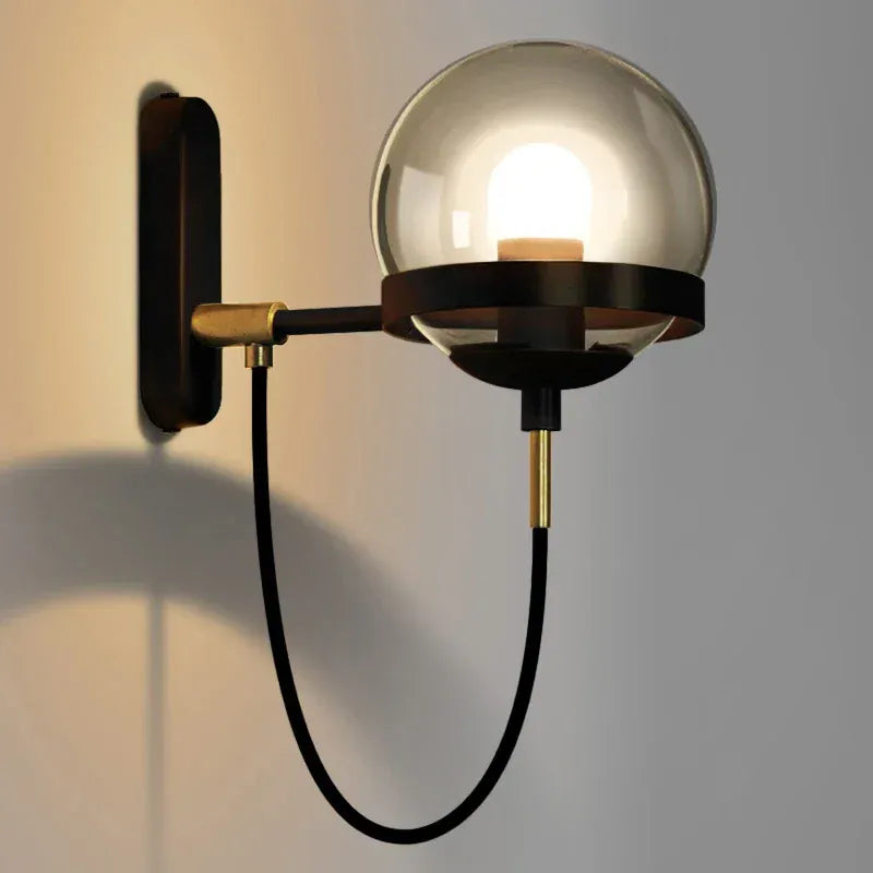 Nøordka Light Wall Light Fixtures Black White Modern Globe Indoor Wall Lamp Light Fixture