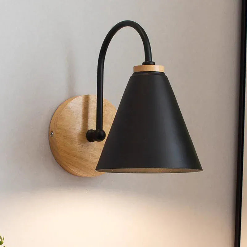 Nøordka Light Wall Light Fixtures Black / Use Your Own Bulb Macaron Solid Wood Wall Lamp Lighting Fixture