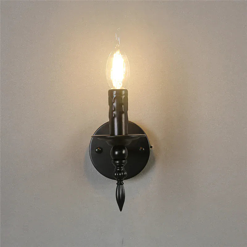 Nøordka Light Wall Light Fixtures Black Vintage Iron Art Wall Lamp Light Fixture
