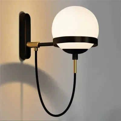 Nøordka Light Wall Light Fixtures Black White Modern Globe Indoor Wall Lamp Light Fixture