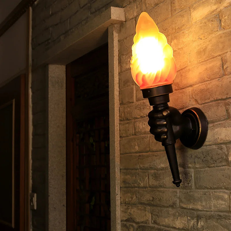 Nøordka Light Wall Light Fixtures Brown Industrial Torch Outdoor Wall Lighting Fixture