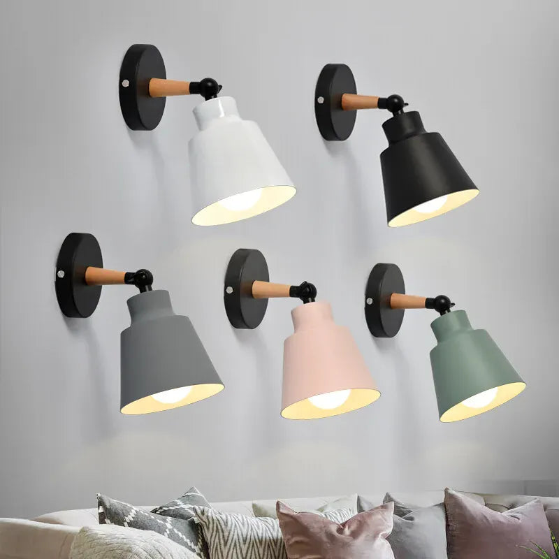 Nøordka Light Wall Light Fixtures Colorful Nordic Solid Wood Wall Lamp Lighting Fixture