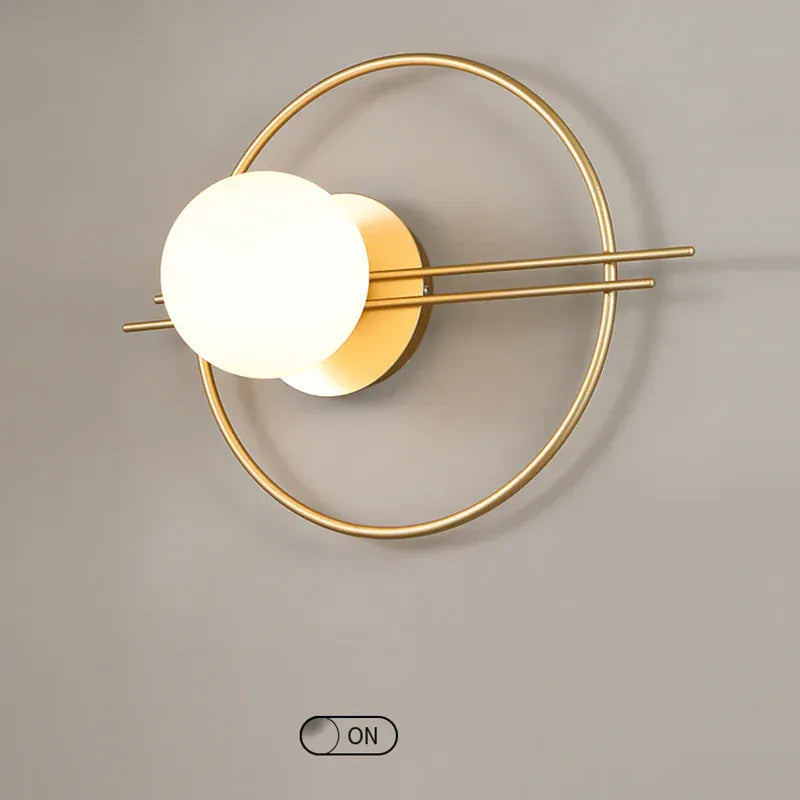 Nøordka Light Wall Light Fixtures Contemporary Glass Ball Wall Sconce In Gold or Black Accent