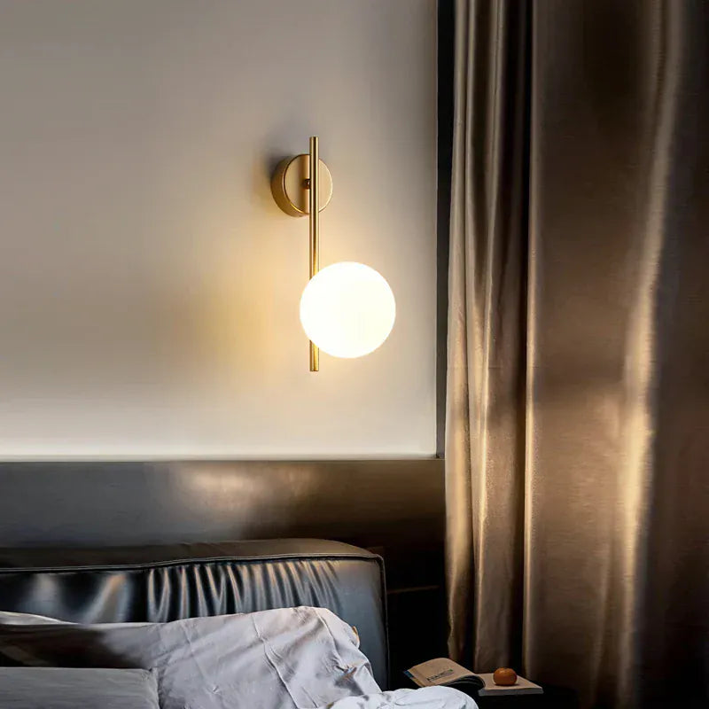 Nøordka Light Wall Light Fixtures Contemporary Glass Ball Wall Sconce In Gold or Black Accent