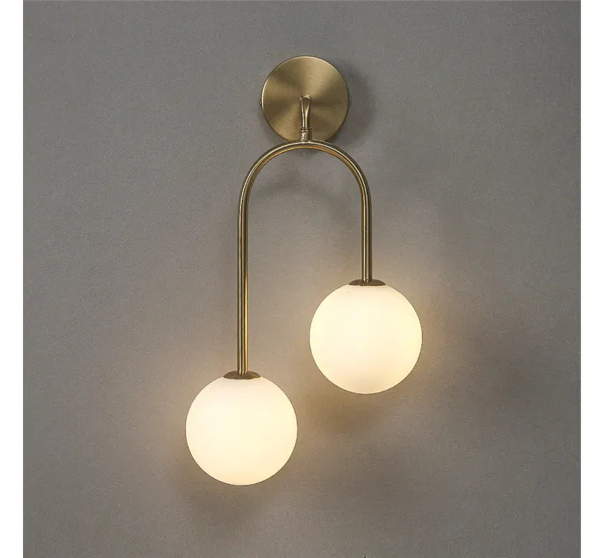 Nøordka Light Wall Light Fixtures D Left Golden Contemporary Glass Ball Wall Light Fixture